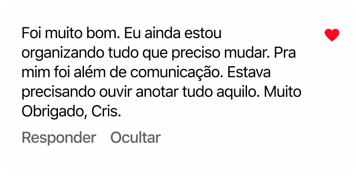 Comentário de cliente